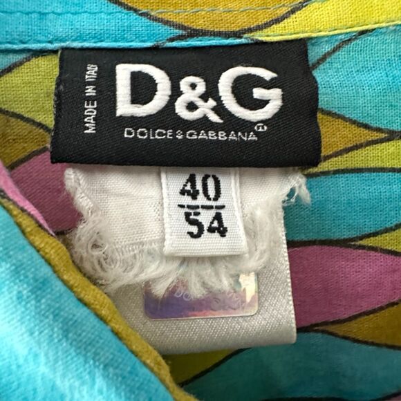 Dolce Gabbana Vintage 70s Funky Disco Long Sleeve Button Down Italy Mens 40 - Picture 5 of 11